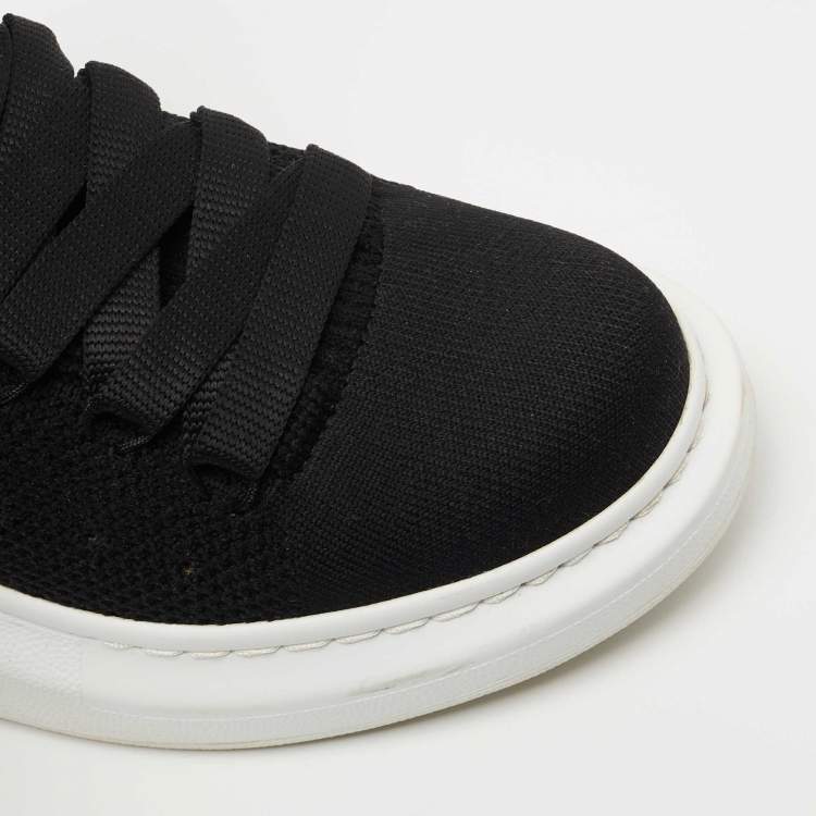 Pre Owned Alexander McQueen Black Knit Fabric Oversized Sneakers Size 36