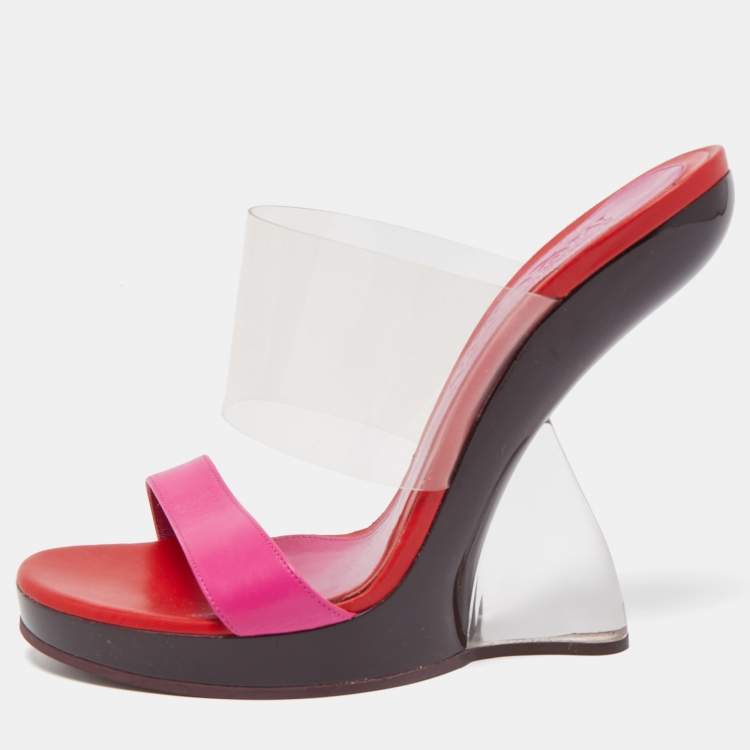 【Alexander McQueen】SANDAL PLEXI HEEL 95MM◆747579W4WB9 Alexander McQueen Leather NEW LUX Sandals with Plexiglass