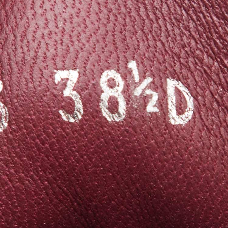 Pre Owned Alexander McQueen Burgundy Velvet and Karung Leather Oversized Low Top  Sneakers Size 38.5
