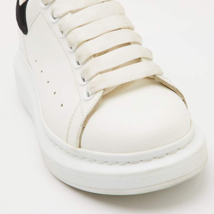 Pre Owned Alexander McQueen White Leather Oversized Sneakers Size 37.5