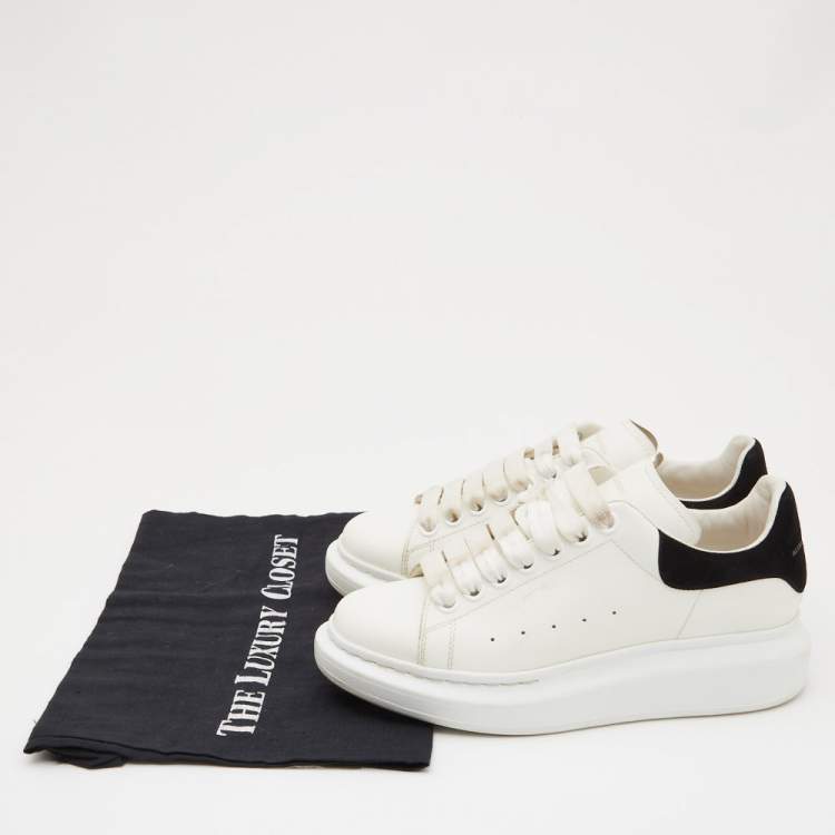 Pre Owned Alexander McQueen White Leather Oversized Sneakers Size 37.5