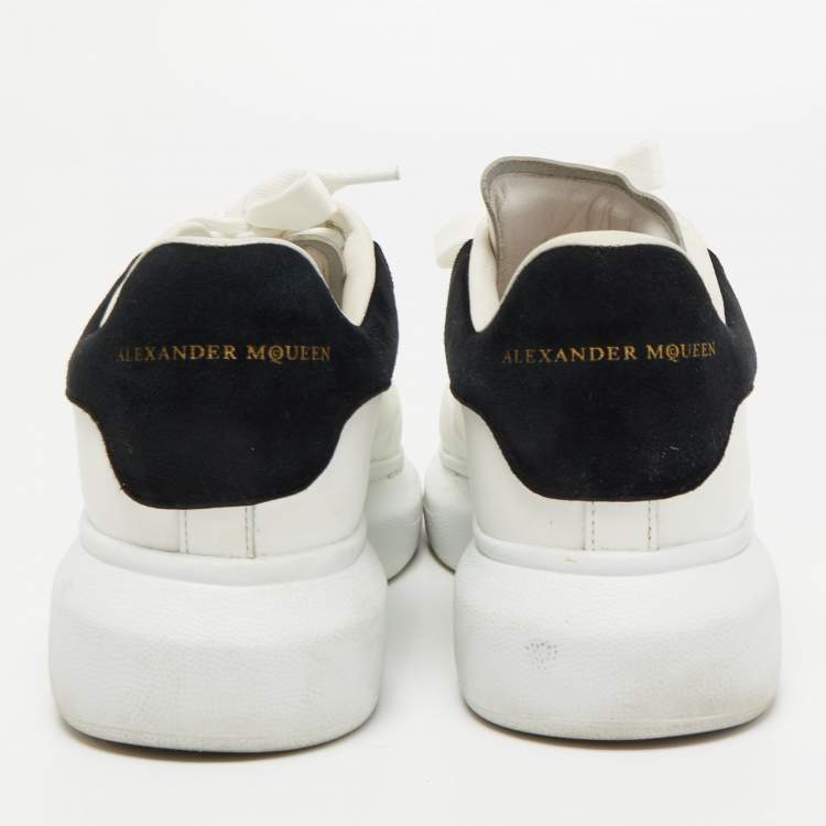 Pre Owned Alexander McQueen White Leather and Suede Oversized Low-Top Sneakers Size 40