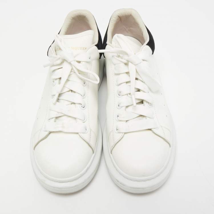 Pre Owned Alexander McQueen White Leather and Suede Oversized Low-Top Sneakers Size 40