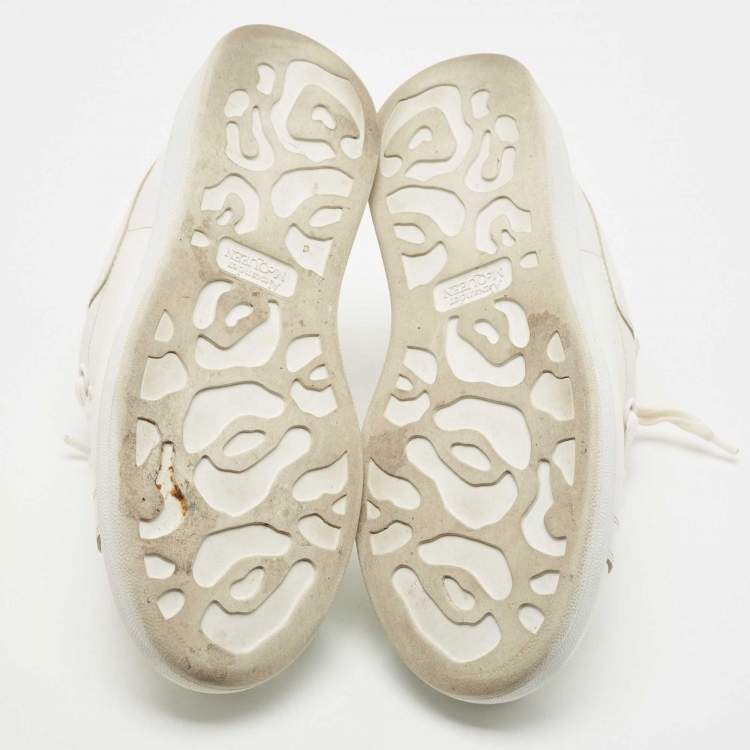 Pre Owned Alexander McQueen White Leather Oversized Sneakers Size 36.5