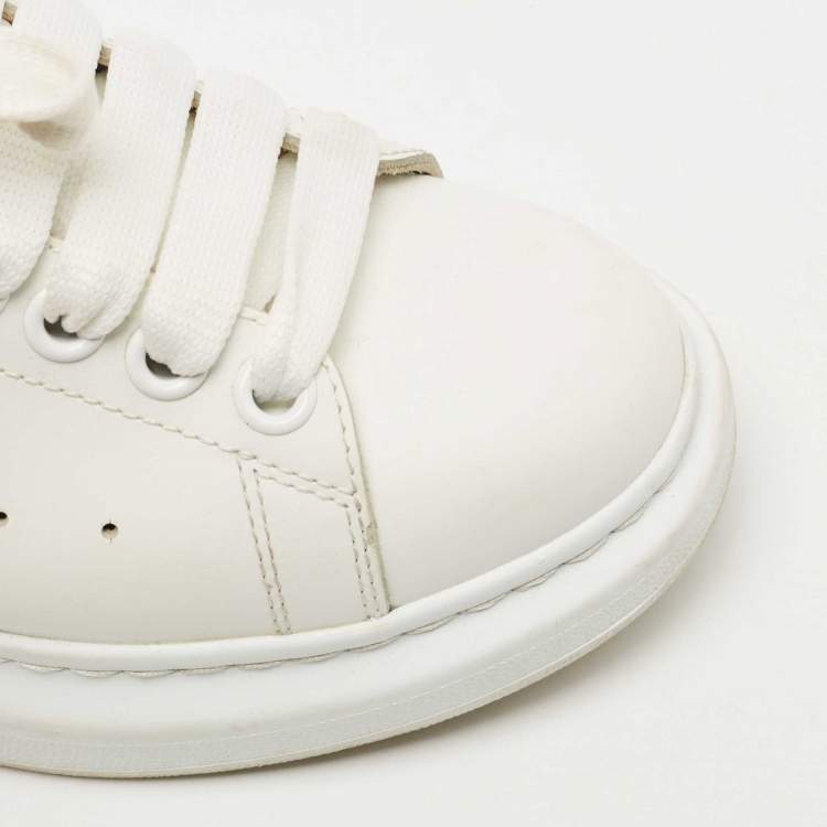 Pre Owned Alexander McQueen White Leather Oversized Sneakers Size 36.5