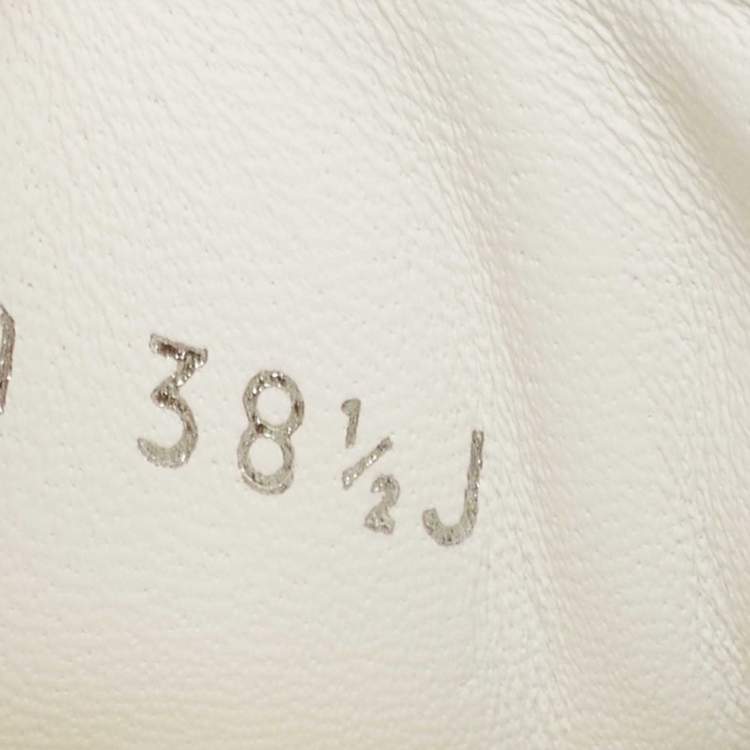 Pre Owned Alexander McQueen White/Gold Leather Oversized Sneakers Size 38.5