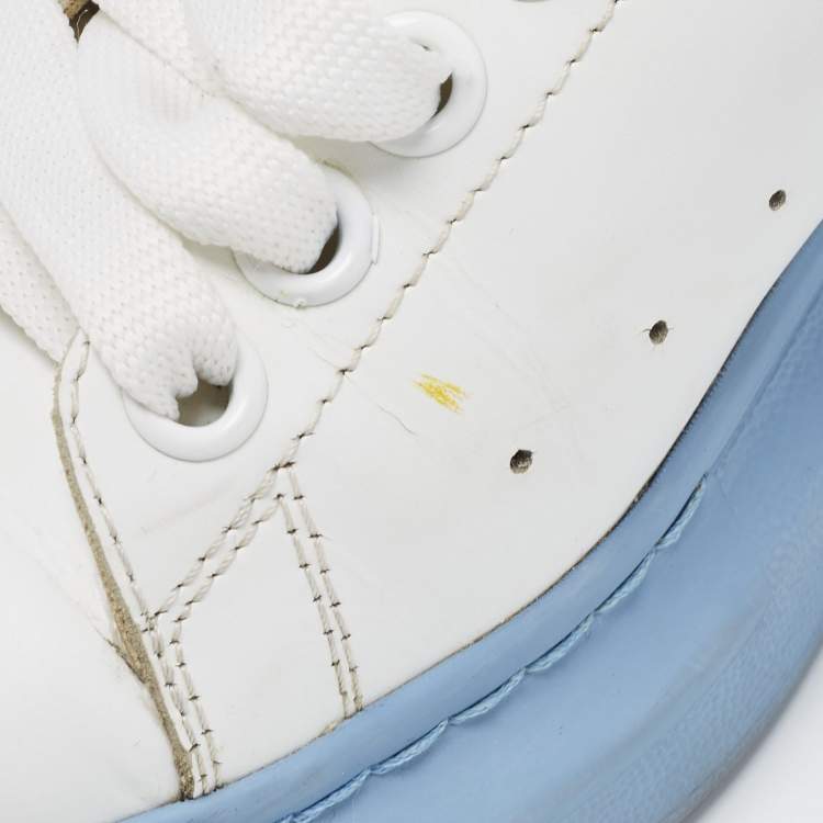 Pre Owned Alexander McQueen White Leather Oversized Sneakers Size 37.5 