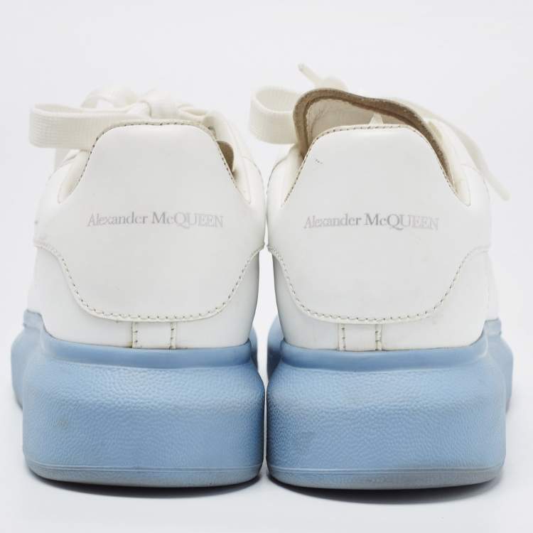 Pre Owned Alexander McQueen White Leather Oversized Sneakers Size 37.5 