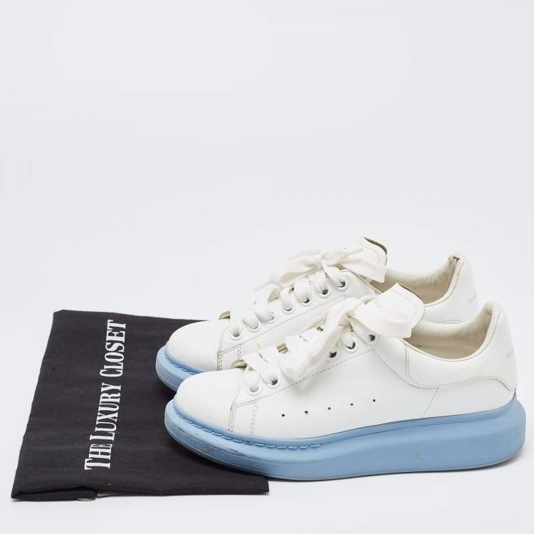 Pre Owned Alexander McQueen White Leather Oversized Sneakers Size 37.5 