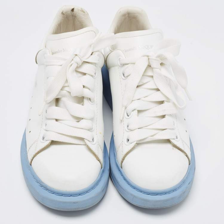 Pre Owned Alexander McQueen White Leather Oversized Sneakers Size 37.5 
