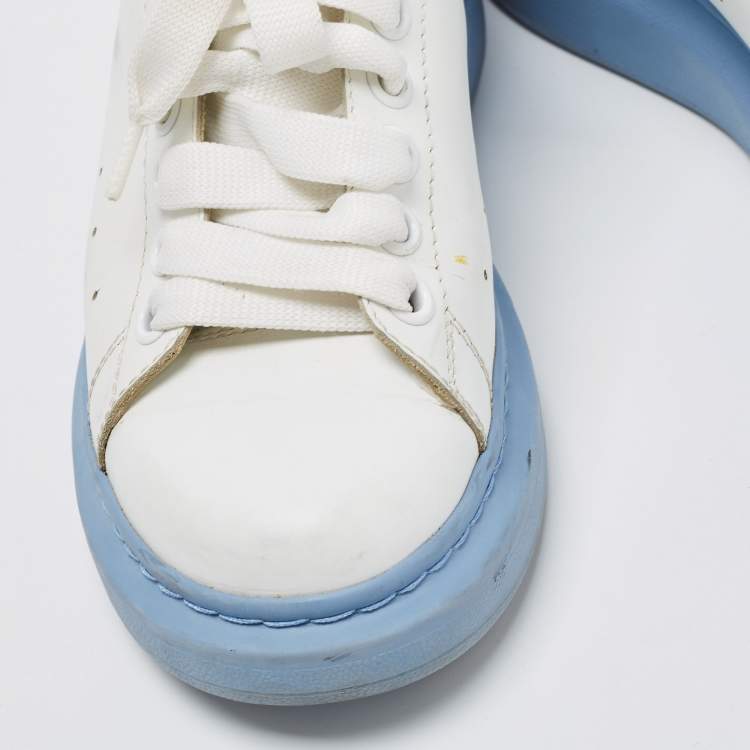 Pre Owned Alexander McQueen White Leather Oversized Sneakers Size 37.5 