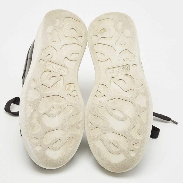 Pre Owned Alexander McQueen Black Leather Oversized  Sneakers Size 35.5