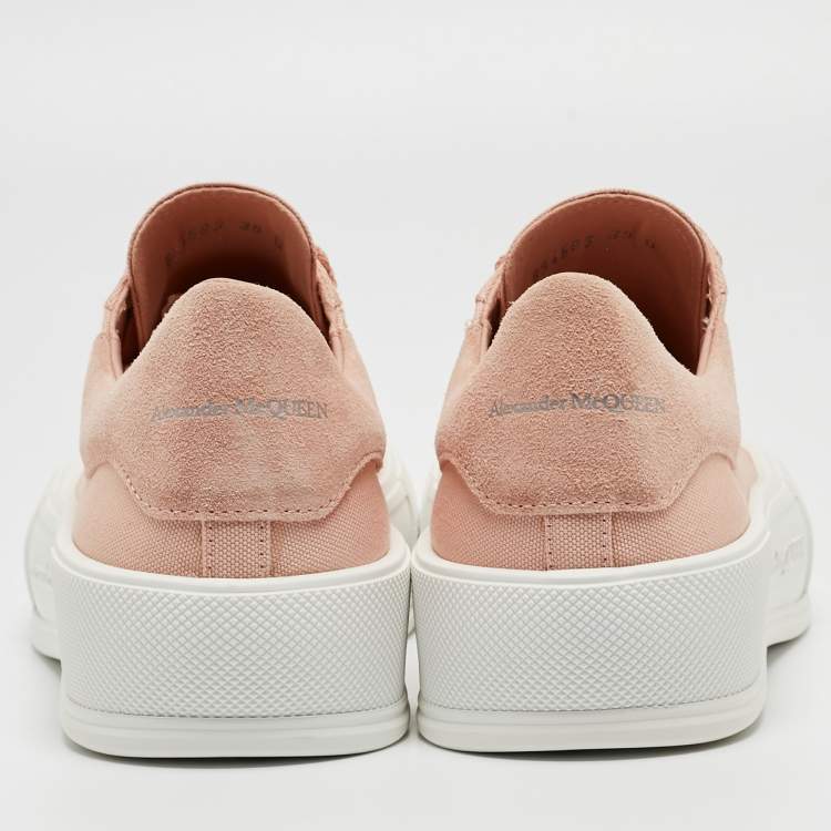 Pre Owned Alexander McQueen Old Rose/white Plimsoll Platform Sneaker Size 39