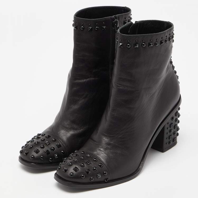 Studded block heel outlet boots