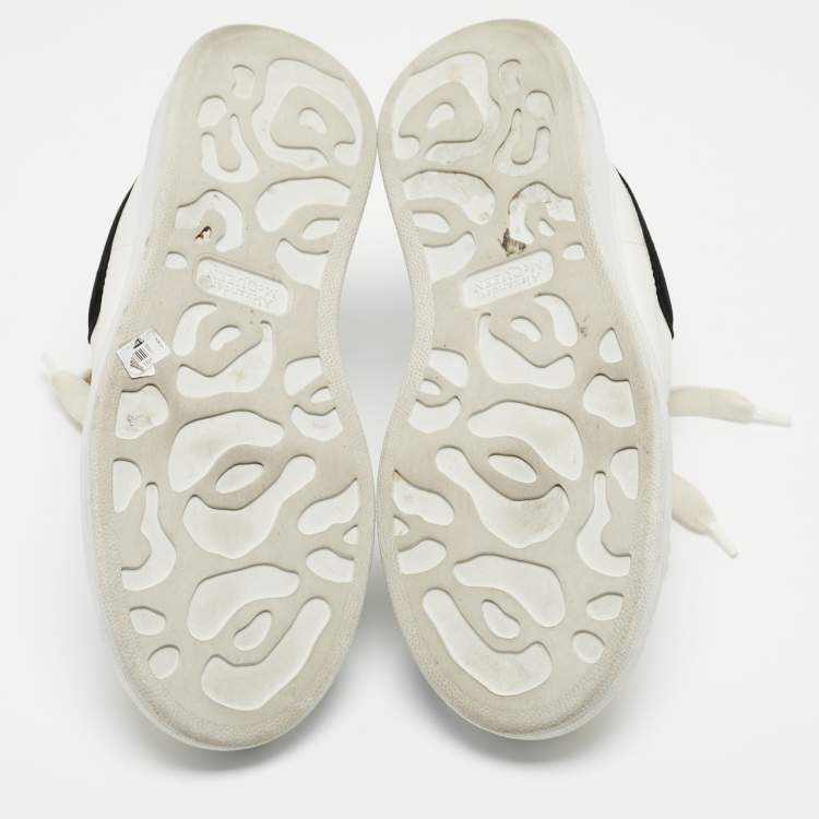 Pre Owned Alexander McQueen White/Black Leather Oversized Sneakers Size 38