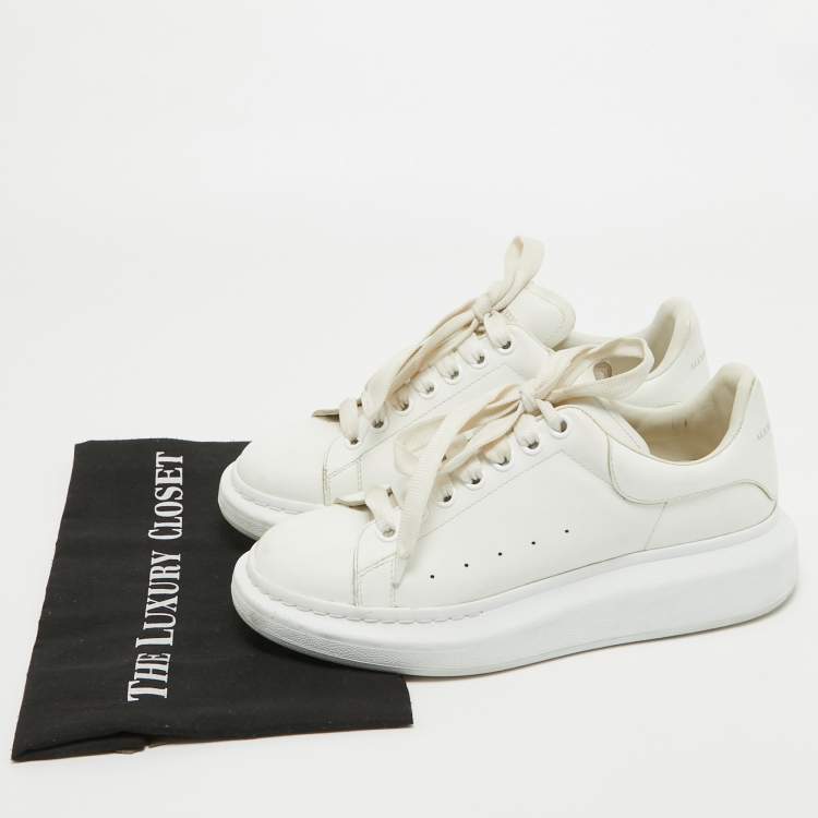 Pre Owned Alexander McQueen White Leather Oversized Sneakers Size 39