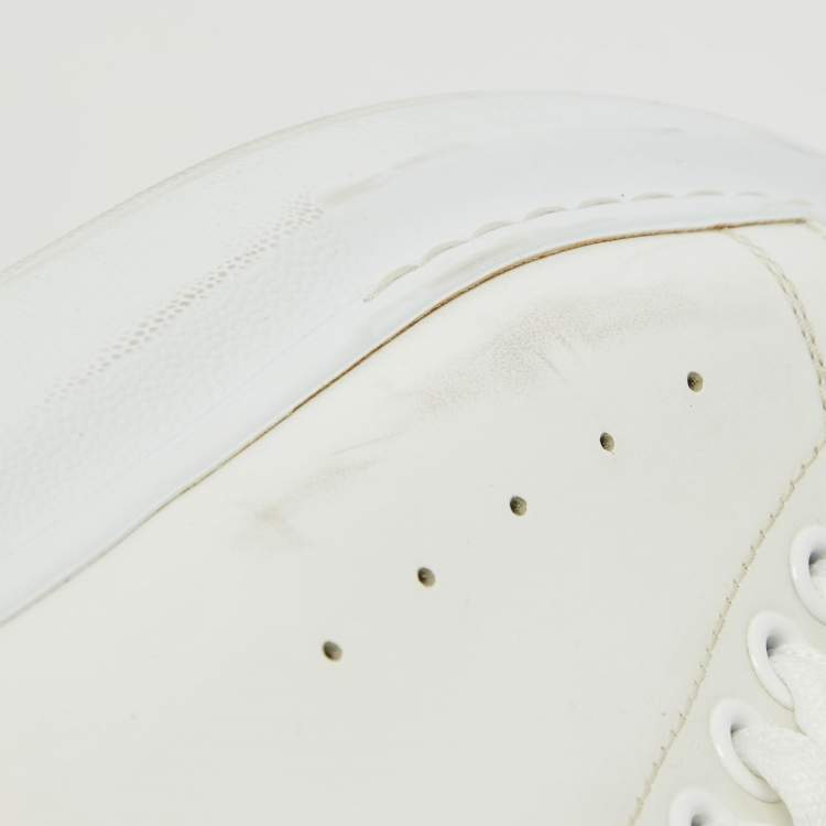 Pre Owned Alexander McQueen White Leather Oversized Sneakers Size 38