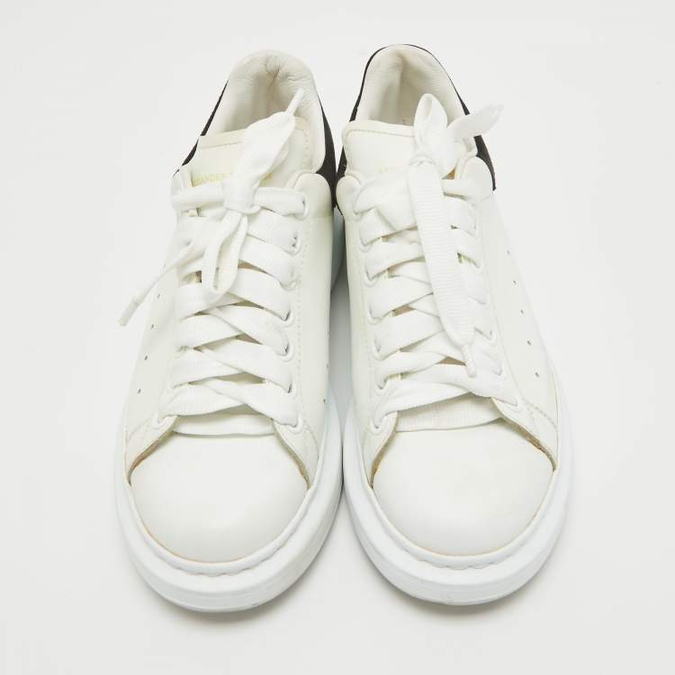 Pre Owned Alexander McQueen White Leather Oversized Sneakers Size 38
