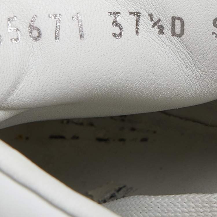 Pre Owned Alexander McQueen White Leather And Suede Oversized Sneakers Size 37.5