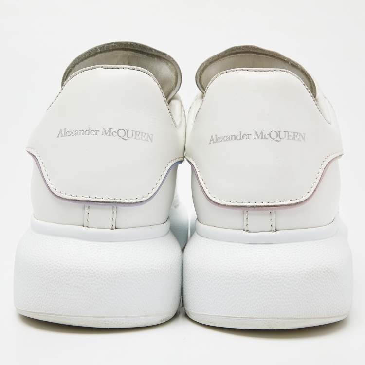 Pre Owned Alexander McQueen White Leather And Suede Oversized Sneakers Size 37.5