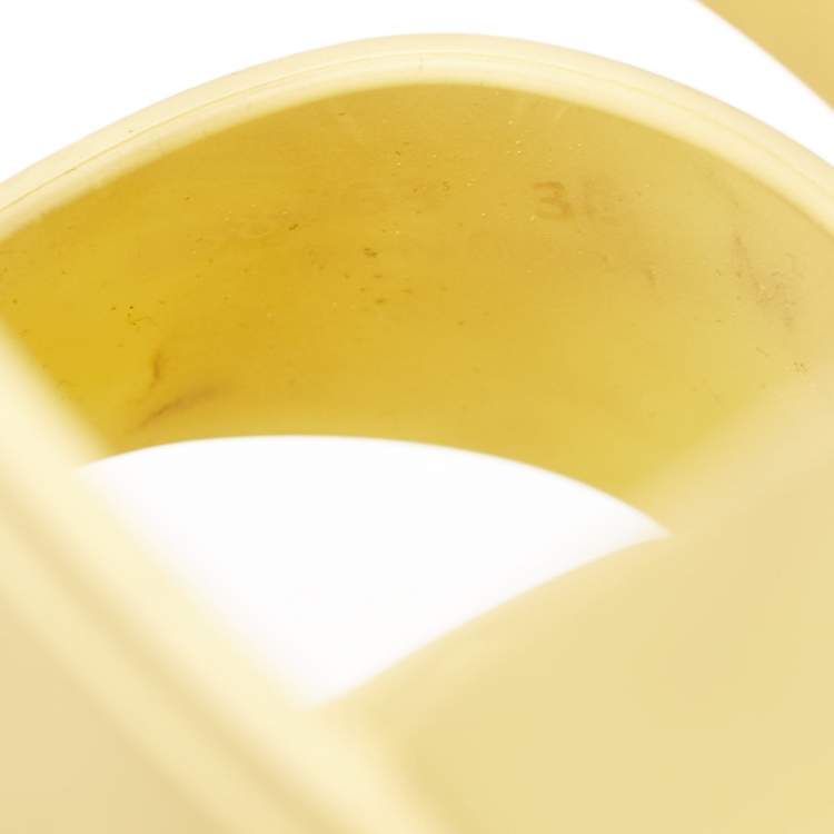 Pre Owned Alexander McQueen Yellow Rubber Hybrid Slides Size 38