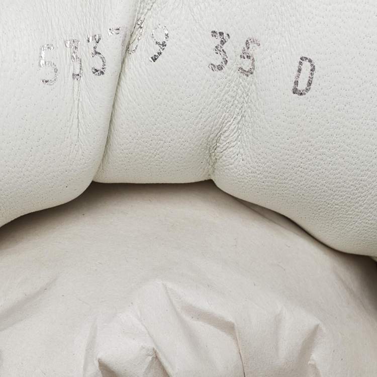 Pre Owned Alexander Mcqueen White Leather and Mesh Oversize Runner Low Top Sneakers Size 35