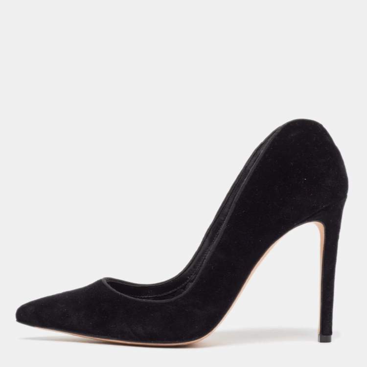 Pre Owned Alexander McQueen Black Velvet Ofelia Pumps Size 39