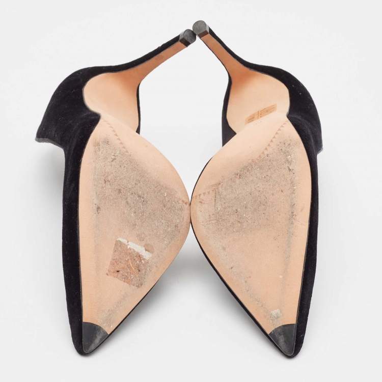 Pre Owned Alexander McQueen Black Velvet Ofelia Pumps Size 39