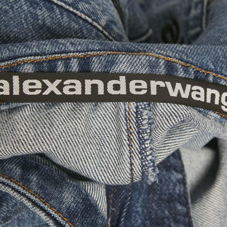 Pre Owned Alexander Wang Denim Jacket Trim Skorts S