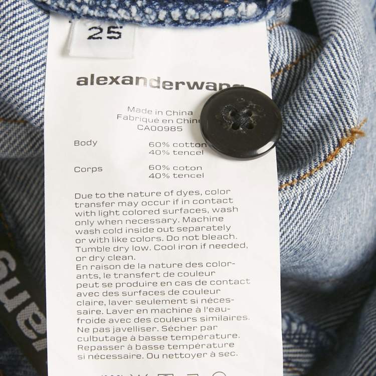 Pre Owned Alexander Wang Denim Jacket Trim Skorts S
