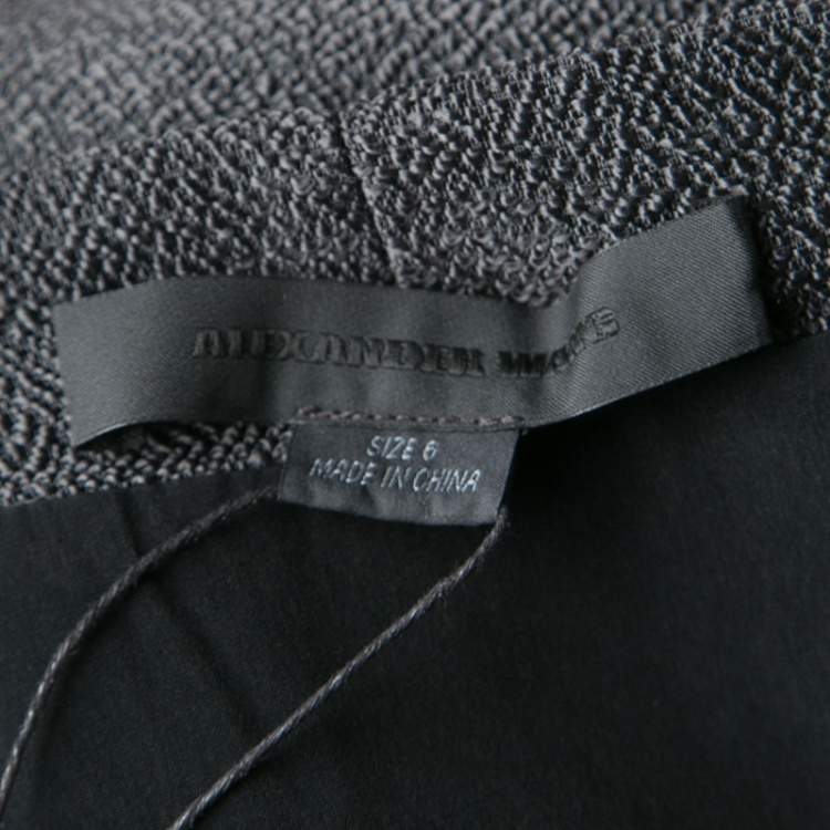 Pre Owned Alexander Wang Grey Stingray Pattern Draped Detail Top M