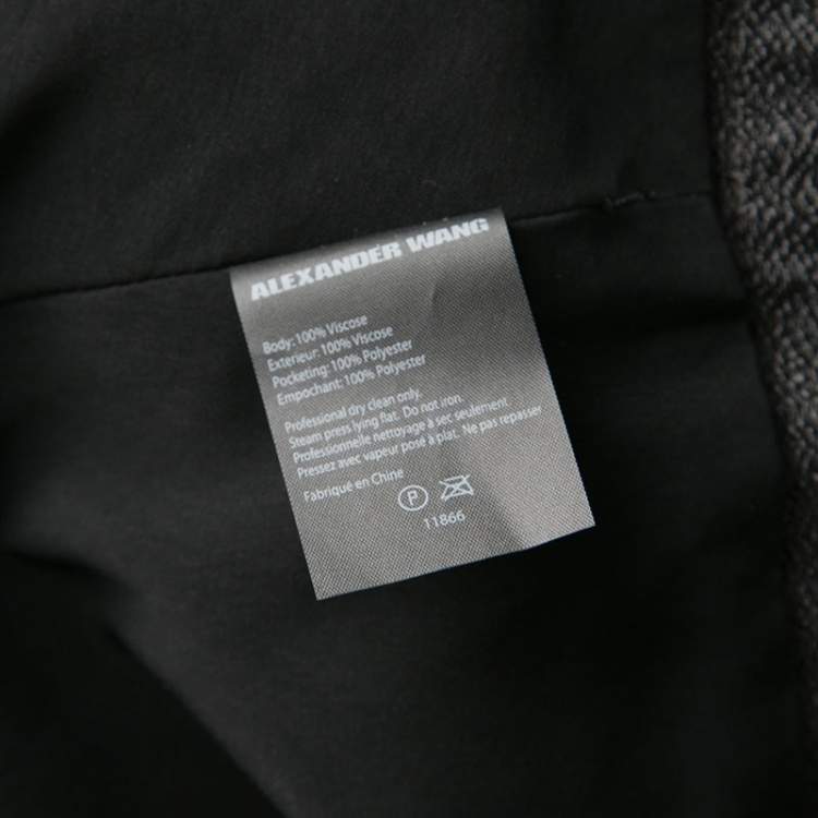 Pre Owned Alexander Wang Grey Stingray Pattern Draped Detail Top M