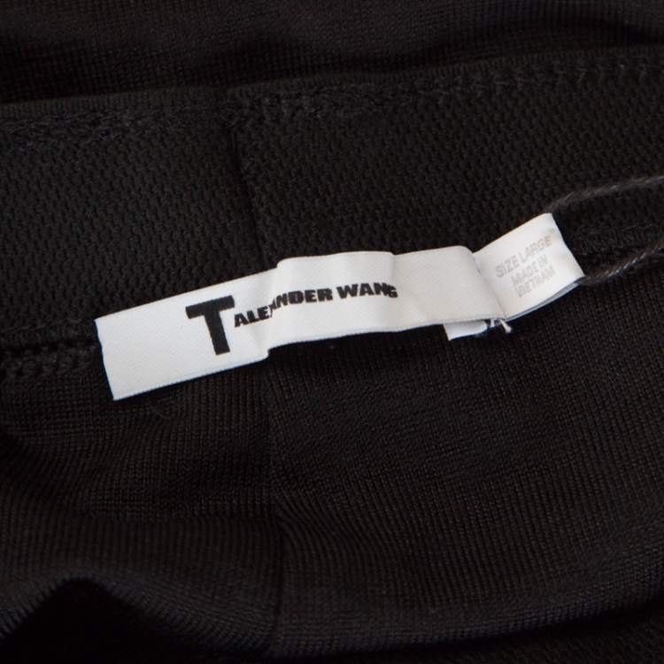 Pre Owned T by Alexander Wang Black Stretch Draped Mini Skirt L