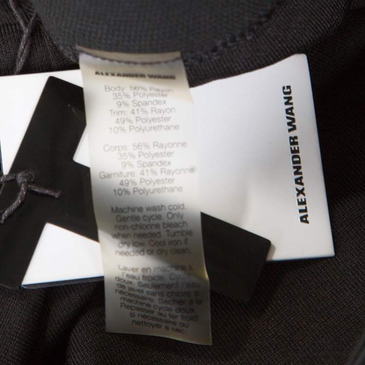 Pre Owned T by Alexander Wang Black Stretch Draped Mini Skirt L