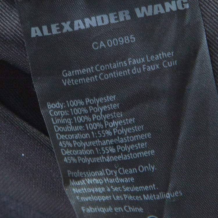 Pre Owned Alexander Wang Black Embellished Trim Peplum Shift Dress M