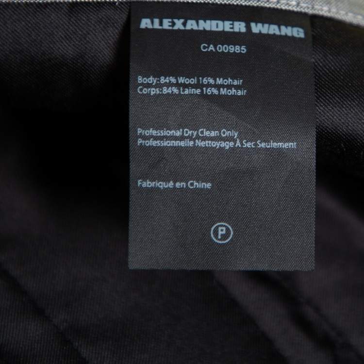 Pre Owned Alexander Wang Grey Wool and Mohair Blend Tie Front Tapered Pants M