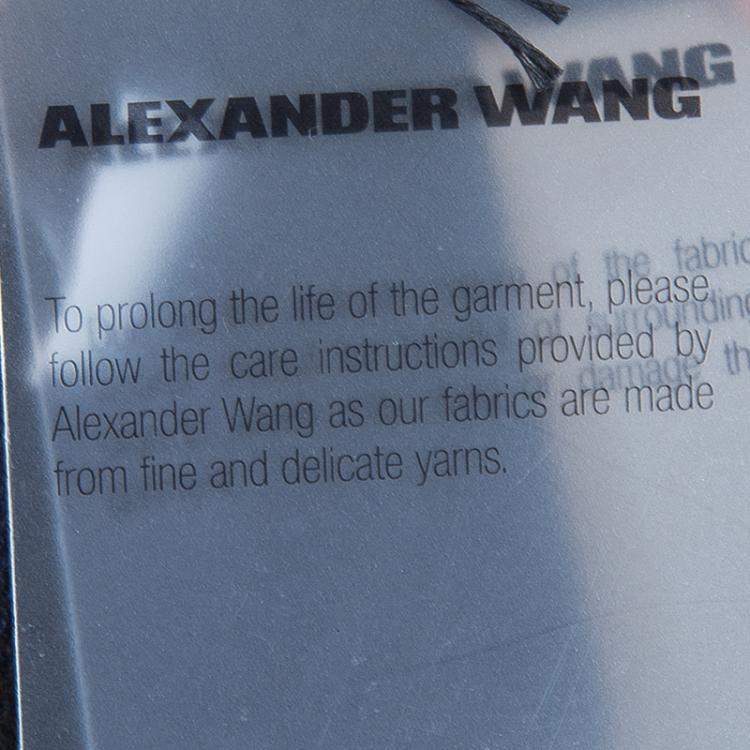 Pre Owned T By Alexander Wang Navy Blue Striped Knit Upper Sheer Bottom Oversized Maxi Dress S