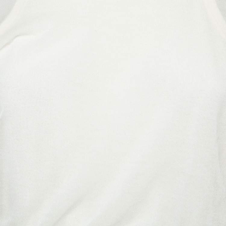 Pre Owned Alexander Wang Off-White Cotton knit Sheer Overlay Top L