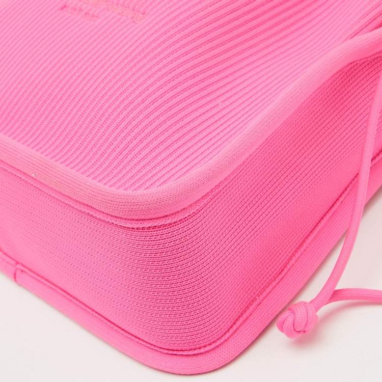 Pre Owned Alexander Wang Fuchsia Pink Knit Fabric Small Ryan Hobo