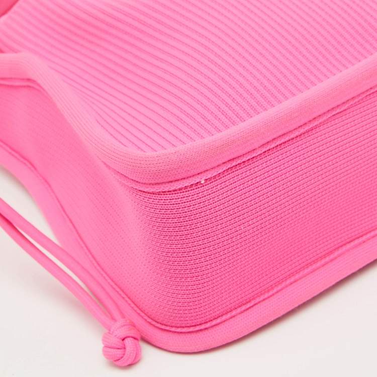 Pre Owned Alexander Wang Fuchsia Pink Knit Fabric Small Ryan Hobo