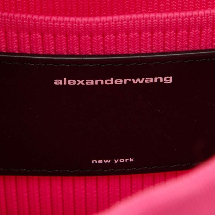 Pre Owned Alexander Wang Fuchsia Pink Knit Fabric Small Ryan Hobo