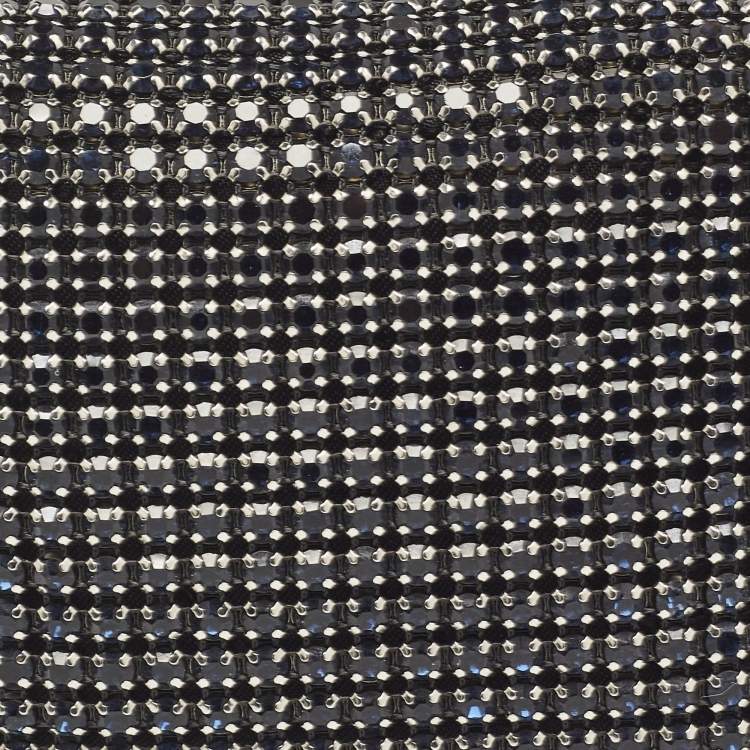 Pre Owned Alexander Wang Dark Blue/Black Crystals and Leather Medium Heiress Pouch Bag