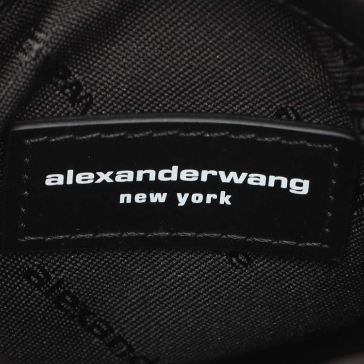 Pre Owned Alexander Wang Black Satin Crystal Embellished Bucket Bag