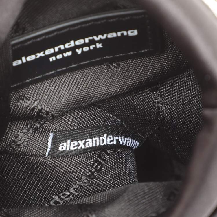 Pre Owned Alexander Wang Black Satin Crystal Embellished Bucket Bag
