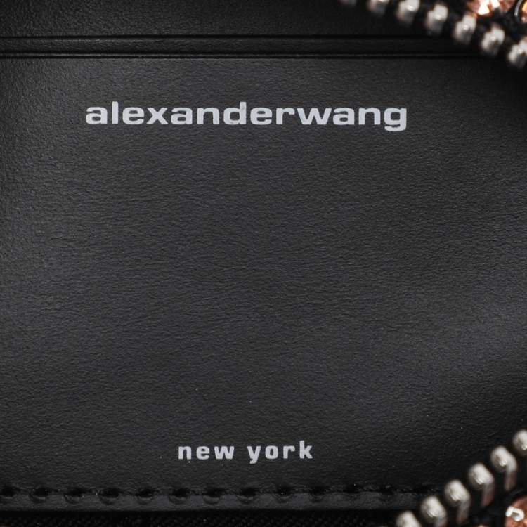 Pre Owned Alexander Wang Orange Crystal Embellished Mesh Medium Heiress Pouch