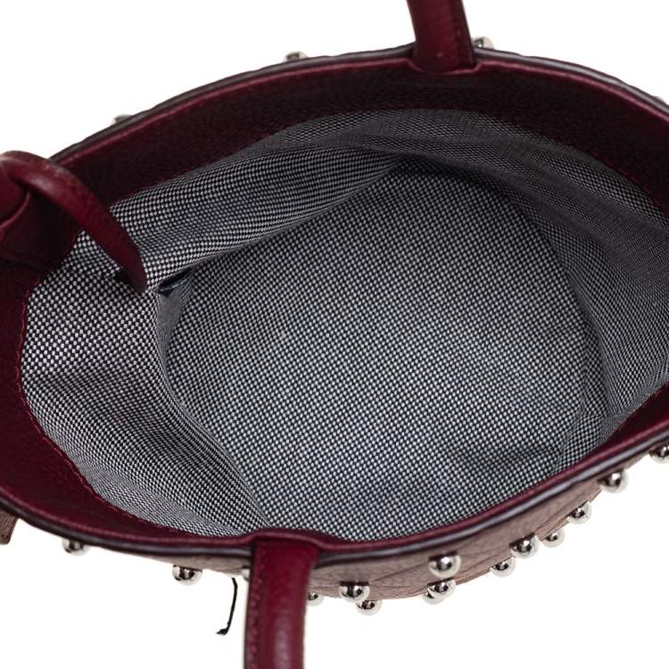 Pre Owned Alexander Wang Burgundy Leather Mini Roxy Studded Bucket Bag