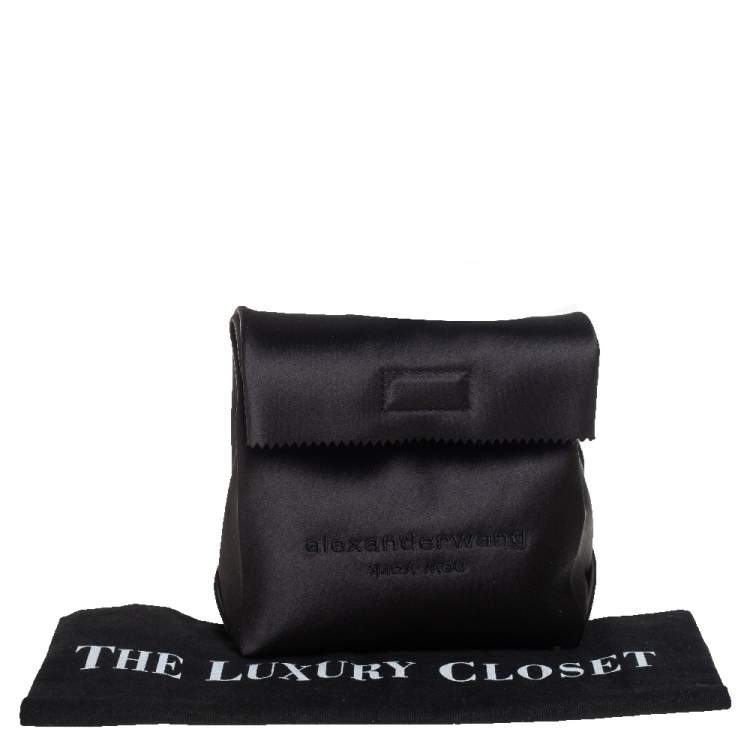 Pre Owned Alexander Wang Black Satin Lunch Clutch