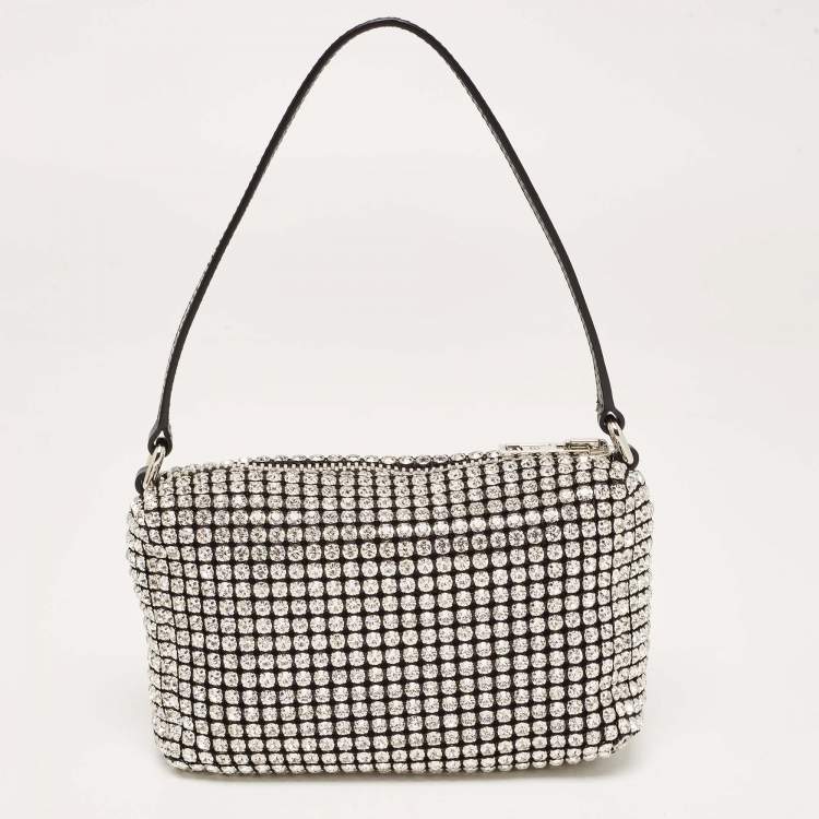 Pre Owned Alexander Wang Black Crystal Embellished Mini Heiress Pouch Bag