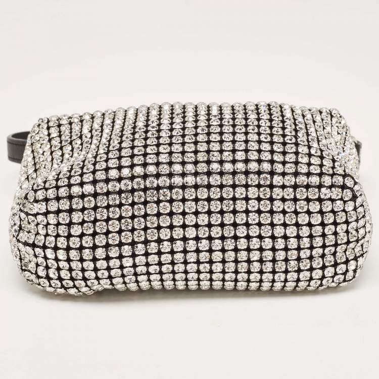 Pre Owned Alexander Wang Black Crystal Embellished Mini Heiress Pouch Bag