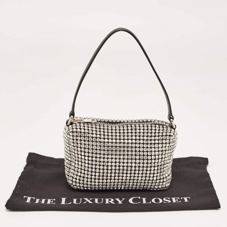 Pre Owned Alexander Wang Black Crystal Embellished Mini Heiress Pouch Bag